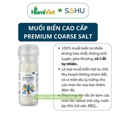 Muối Biển Cao Cấp Sahu - Hạt To, Thô, Tự Nhiên, Không Chạm Đất, 60g, Thích Hợp Rắc Món Ăn thêm Hương Vị Tươi Mát