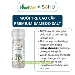 Muối Tre Cao Cấp Sahu - Muối Biển Tự Nhiên Hương Thơm, Vị Mặn Dịu, Giàu Khoáng Chất - Thích Hợp Cho Chay Và Gia Vị Sống 100g