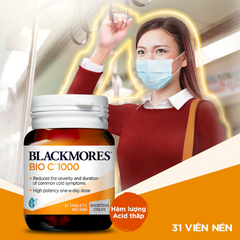 Viên uống bổ sung vitamin C Blackmores Bio C 1000mg - 31 viên tăng cường sức khỏe, hấp thụ hiệu quả từ Úc