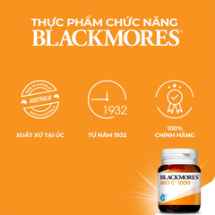 Viên uống bổ sung vitamin C Blackmores Bio C 1000mg - 31 viên tăng cường sức khỏe, hấp thụ hiệu quả từ Úc
