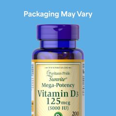 Viên uống bổ sung Vitamin D3 Puritan's Pride 125mcg 5000 IU - Hỗ trợ sức khỏe xương và hệ miễn dịch hiệu quả