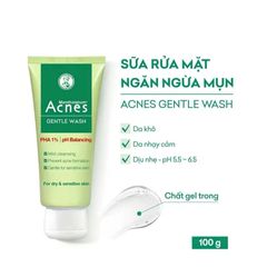 Gel Rửa Mặt Acnes Gentle Wash 100g - Sữa Rửa Mặt Ngăn Ngừa Mụn, Làm Sạch Sâu, Dành Cho Da Nhờn, Cảm Giác Thoải Mái