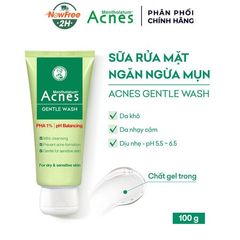 Gel Rửa Mặt Acnes Gentle Wash 100g - Sữa Rửa Mặt Ngăn Ngừa Mụn, Làm Sạch Sâu, Dành Cho Da Nhờn, Cảm Giác Thoải Mái