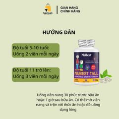 TPBVSK NuBest Tall New Look 10+ - Viên hỗ trợ phát triển chiều cao, xương và răng cho trẻ từ 5 đến 18 tuổi, 60 viên nhập khẩu Mỹ