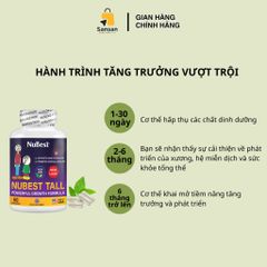 TPBVSK NuBest Tall New Look 10+ - Viên hỗ trợ phát triển chiều cao, xương và răng cho trẻ từ 5 đến 18 tuổi, 60 viên nhập khẩu Mỹ