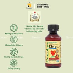 ChildLife Essentials Liquid Zinc Plus 118ml - Vitamin bổ sung kẽm cho trẻ từ 6 tháng tuổi, tăng cường miễn dịch và phát triển khỏe mạnh