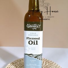 Dầu Hạt Lanh Ép Lạnh Plenty Foods Chai 375ml - Dầu Hạt Lanh Hữu Cơ Tăng Cường Sức Khỏe, Giảm Cân Ẩm Thực và Làm Đẹp