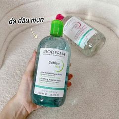 Nước Tẩy Trang Bioderma Sébium H2O 500ml - Cho Da Dầu Mụn, Sạch Sâu, Dịu Nhẹ, Không Cồn, Không Gây Kích Ứng