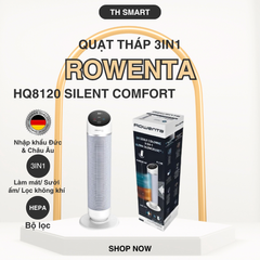 Quạt Tháp ROWENTA HQ8120 3in1 - Làm Mát, Sưởi Ấm và Lọc Không Khí Hiệu Quả, Thiết Kế Sang Trọng, Tiện Lợi cho Mọi Gia Đình