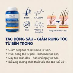 Viên Uống Giảm Rụng Tóc ACM Novophane 180 Viên - Giải Pháp Nuôi Dưỡng Tóc và Móng Khỏe Đẹp, Chứa Biotin và Vitamin C
