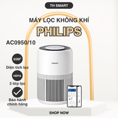 Máy Lọc Không Khí PHILIPS AC0950/10 - Lọc HEPA 3 Lớp, Diện Tích 65m2, Loại Bỏ 99.9% Virus và Vi Khuẩn, Sản Phẩm Gia Đình Thông Minh
