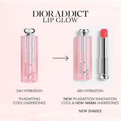 Son Dưỡng Môi Dior Addict Lip Glow Balm 075 Gummy Lipstick Màu Hồng Đào - Dưỡng Ẩm và Tăng Cường Sắc Đẹp, Hàng Chính Hãng