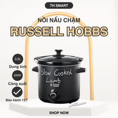 Nồi Nấu Chậm RUSSELL HOBBS Chalkboard 200W 3.5L Màu Đen - Dễ Dàng Nấu Món Ngon, Thích Hợp Cho Gia Đình Bận Rộn
