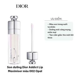 Son Dưỡng Môi Dior Addict Lip Maximizer 002 Opal Holographic 6ml - Dưỡng ẩm, Tăng cường độ bóng, Hiệu ứng ánh sáng hình holographic, Chính hãng