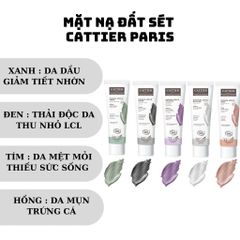 Mặt Nạ Đất Sét Cattier Paris - Masque Argile Đen, Xanh, Hồng, Tím - Chăm Sóc Da Dầu, Nhạy Cảm, Thiếu Sức Sống, Giải Độc Da