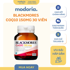 Viên Uống Hỗ Trợ Tim Mạch Blackmores CoQ10 150mg - 30 Viên Bổ Sung Sức Khỏe Tim Mạch và Năng Lượng Tự Nhiên