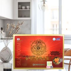 Nước Đông Trùng Hạ Thảo Gold King Hàn Quốc Hộp Gỗ Vàng 60 Gói - Tăng Cường Sinh Lực và Sức Khỏe cho Người Trung Niên