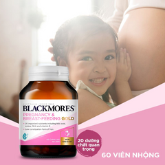 Viên uống bổ sung vitamin Blackmores Pregnancy & Breast Feeding Gold 60 viên - Hỗ trợ sức khoẻ mẹ bầu và cho con bú từ Úc