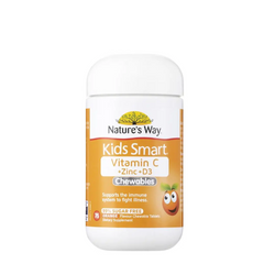 Viên Nhai Vitamin C Zinc D3 Nature's Way Kids Smart - 75 Viên, Hỗ Trợ Phát Triển Cho Trẻ Em, Dễ Dàng Sử Dụng, Hương Vị Trái Cây