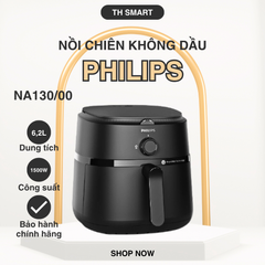 Nồi Chiên Không Dầu Philips NA130/00 6.2L 1700W - Điều Khiển Cơ, Công Nghệ Rapid Air, Giảm Mỡ, Nướng, Quay Thức Ăn Ngon Miệng