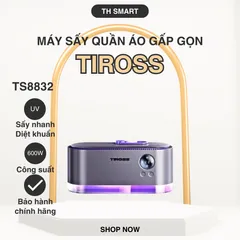 Máy Sấy Quần Áo Di Động TIROSS TS8832 - Sấy Nhanh 600W, Thiết Kế Gấp Gọn, Đèn UV Diệt Khuẩn, Tiết Kiệm Không Gian, Lý Tưởng Cho Gia Đình Nhỏ