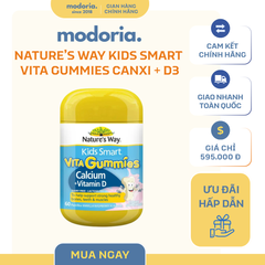 Kẹo Dẻo Nature's Way Vita Gummies Calcium + Vitamin D 60 Viên - Bổ Sung Canxi và Vitamin D Cho Trẻ Em Từ Úc