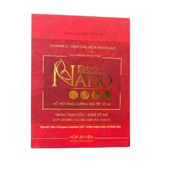 Viên uống Estro Nano Gold H30v - Hỗ Trợ Cân Bằng Nội Tiết Tố Nữ, Cải Thiện Da và Tóc, Giảm Triệu Chứng Tiền Mãn Kinh