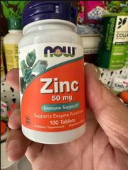 Viên Uống Kẽm NOW Zinc Gluconate 50mg - 100 Viên Tăng Đề Kháng, Hỗ Trợ Miễn Dịch Tốt 