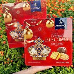 Bánh Quy Antenor Hộp Vuông 400g - Bánh Nhật Cao Cấp Hương Vị Tự Nhiên, Quà Tặng Sang Trọng
