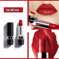Set Son Dior Rouge Coutre 999 Matte và Satin Mini Chính Hãng - Bộ Đôi Son Lì & Son Bóng Quyến Rũ Cho Phái Đẹp