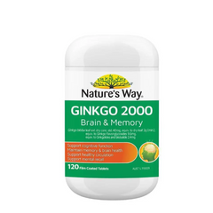 Viên Uống Hỗ Trợ Trí Nhớ Nature's Way Ginkgo 2000 Brain & Memory - 120 Viên - Sản Phẩm Chính Hãng Từ Úc