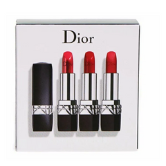 Set Son Dior Rouge Dior Lipstick Cao Cấp Màu 999 Satin, Matte, Velvet - Bộ 3 Son Chính Hãng Sang Trọng, Đẳng Cấp, Độ Bám Màu Lâu