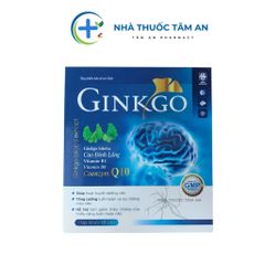 Viên uống Ginkgo Q10 - Hỗ trợ trí nhớ, giảm đau đầu, chóng mặt, mất ngủ - Bạch quả và Coenzyme Q10 cho người lớn tuổi, học sinh, sinh viên