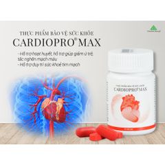 Thực phẩm bảo vệ tim mạch CARDIOPRO MAX - Hỗ trợ hoạt huyết và lưu thông khí huyết, giảm mỡ máu và nguy cơ xơ vữa động mạch