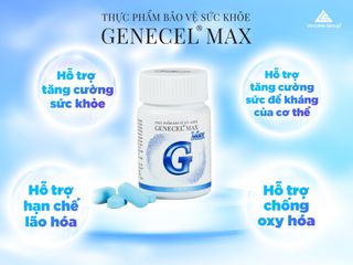 Thực phẩm chức năng GENECEL MAX - Hỗ trợ tăng cường sức đề kháng, chống oxy hóa, hạn chế lão hóa - 30 viên/hộp