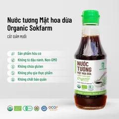 Nước Tương Mật Hoa Dừa Organic Sokfarm 200ml - Ít Muối, Không Đậu Nành, Sản Phẩm Hữu Cơ Tự Nhiên, Gia Vị UMAMI Thơm Ngon