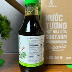 Nước Tương Mật Hoa Dừa Organic Sokfarm 200ml - Ít Muối, Không Đậu Nành, Sản Phẩm Hữu Cơ Tự Nhiên, Gia Vị UMAMI Thơm Ngon