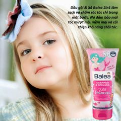 Dầu Gội Xả 2in1 Balea Little Princess Kids Hương Dâu 200ml - Sản Phẩm Chăm Sóc Tóc Cho Bé - An Toàn, Dưỡng Ẩm, Mượt Mà
