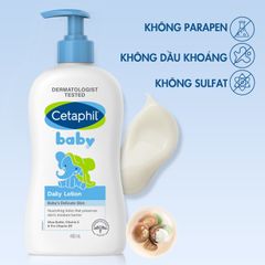 Sữa Dưỡng Ẩm Da Hàng Ngày Cho Bé Cetaphil Baby Daily Lotion 400ml - Dưỡng ẩm nhẹ nhàng cho làn da nhạy cảm, không gây kích ứng.
