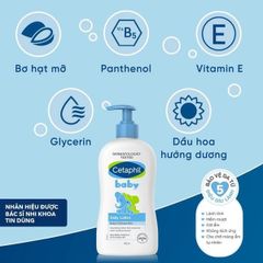 Sữa Dưỡng Ẩm Da Hàng Ngày Cho Bé Cetaphil Baby Daily Lotion 400ml - Dưỡng ẩm nhẹ nhàng cho làn da nhạy cảm, không gây kích ứng.