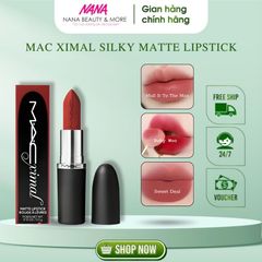 Son Thỏi Lì MAC Ximal Silky Matte Lipstick 3.5gr - Son Matte Dưỡng Ẩm, Bảng Màu Đẹp, Lâu Trôi cho Môi Mềm Mịn