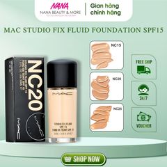 Kem Nền MAC Kiềm Dầu Studio Fix Fluid SPF 15 30ml - Trang Điểm Chuyên Nghiệp, Lâu Trôi, Che Phủ Khuyết Điểm Tốt Nhất