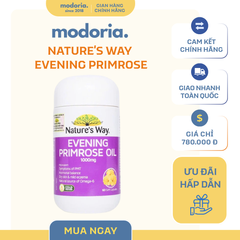 Tinh Dầu Hoa Anh Thảo Nature's Way Evening Primrose Oil 1000mg - 60 Viên Dễ Uống Cho Sức Khỏe Tự Nhiên Từ Úc