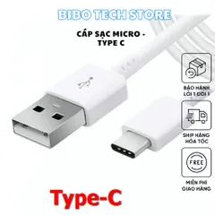 Cáp Sạc Type-C 1m - Hỗ Trợ Sạc 2A, Truyền Dữ Liệu Nhanh, Tương Thích Android, Dây Chắc Chắn, Giảm Nóng Khi Sạc
