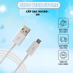 Cáp Sạc Micro USB 2A Cho Android - Dây Bền Bỉ, Sạc Nhanh, Tương Thích Với Nhiều Thiết Bị Điện Tử, Chiều Dài 1m, Màu Trắng