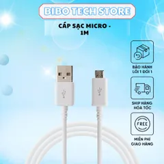 Cáp Sạc Micro USB 2A Cho Android - Dây Bền Bỉ, Sạc Nhanh, Tương Thích Với Nhiều Thiết Bị Điện Tử, Chiều Dài 1m, Màu Trắng