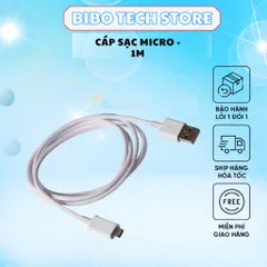 Cáp Sạc Micro USB 2A Cho Android - Dây Bền Bỉ, Sạc Nhanh, Tương Thích Với Nhiều Thiết Bị Điện Tử, Chiều Dài 1m, Màu Trắng