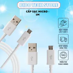 Cáp Sạc Micro USB 2A Cho Android - Dây Bền Bỉ, Sạc Nhanh, Tương Thích Với Nhiều Thiết Bị Điện Tử, Chiều Dài 1m, Màu Trắng