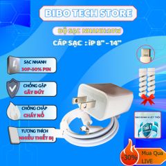 Bộ Sạc Nhanh PD 20W Cho iPhone 8-14PM - Sạc 0-50% Trong 30 Phút - Thiết Kế Nhỏ Gọn, Bảo Vệ Cáp Tặng Kèm