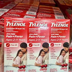 Siro Hạ Sốt Trẻ Em - Children's Tylenol Mỹ, Giảm Đau Nhức & Hạ Sốt An Toàn cho Bé 2-10 Tuổi